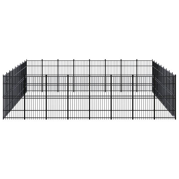 vidaXL Outdoor Dog Kennel Steel 66.36 m&sup2;