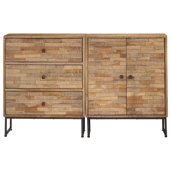 vidaXL Sideboard Set 2 Pieces Reclaimed Teak Wood