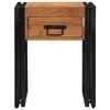 vidaXL End Table Brown and Black 40 x 40 x 50 cm Solid Acacia Wood