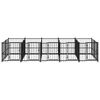 vidaXL Outdoor Dog Kennel Steel 9.38 m&sup2;