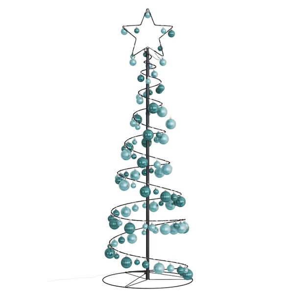 vidaXL LED Christmas Tree with Baubles 100 LEDs Warm White 150 cm