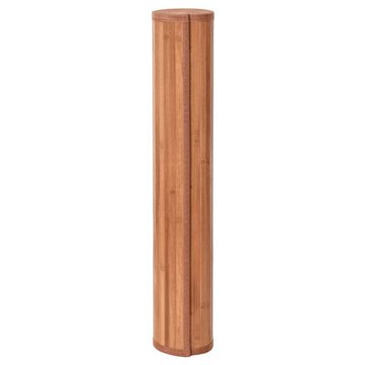 vidaXL Rug Square Brown100x100 cm Bamboo