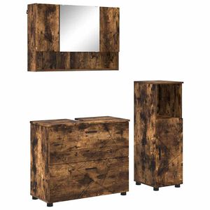 vidaXL Bathroom Furniture Set 3 pcs Smoked Oak