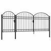 vidaXL Garden Fence Gate with Arched Top Grey 400 x 125 cm Steel