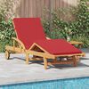 vidaXL Sun Lounger 1-person 2 pcs Red 40 x 40 x 40cm Solid Acacia wood