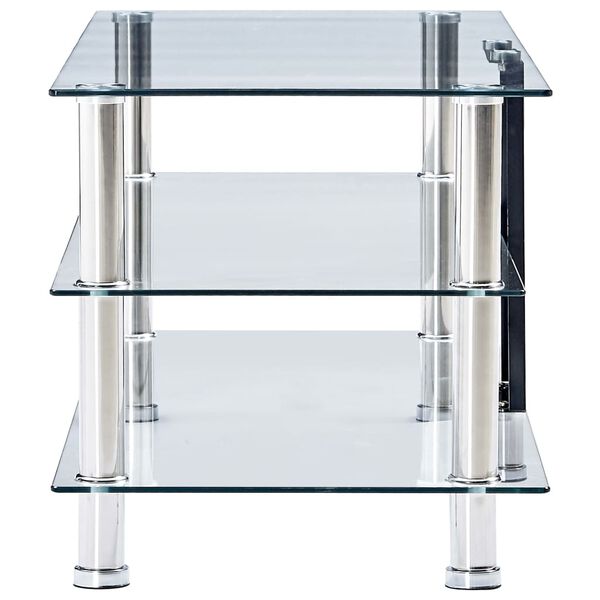 vidaXL TV Stand Transparent 150x40x40 cm Tempered Glass