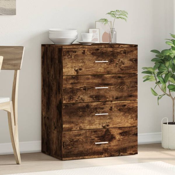 vidaXL Sideboard Smoked Oak 60x39x80 cm Engineered Wood