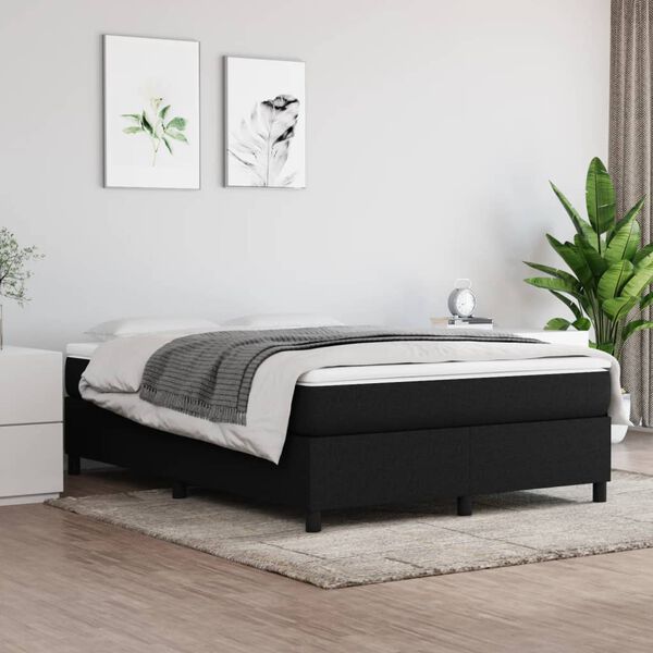 vidaXL Box Spring Bed Frame Black Double Fabric (UK/IE/FI/NO only)