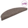 vidaXL Stair Mats Self-adhesive 10 pcs 56x17x3 cm Beige Half Round