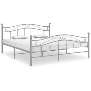 vidaXL Bed Frame without Mattress Grey Metal 160x200 cm