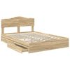 vidaXL Storage Bed with Drawer Sonoma Oak 140 x 200 cm Engineered Wood