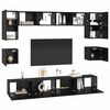 vidaXL TV Cabinet Set Wall-mounted 8 pcs Black Oak Engineered Wood