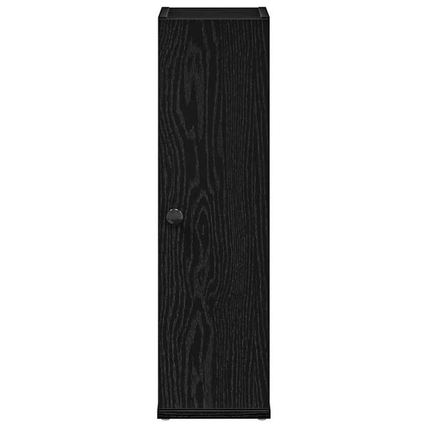 vidaXL Bathroom Cabinet with Roll Holder Black 20.5x22x72 cm