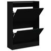 vidaXL Shoe Cabinet Black 60x21x87.5 cm Engineered Wood