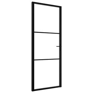 vidaXL Interior Door ESG Glass and Aluminium 76x201.5 cm Black