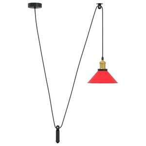 vidaXL Pendant Lamp Height Adjustable E27 Gloss Red Ø 22 cm Metal
