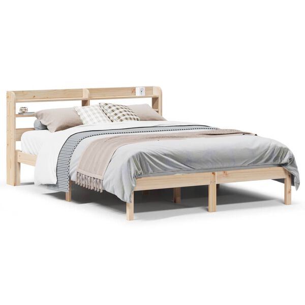 vidaXL Bed Frame without Mattress 120x190 cm Small Double Solid Wood Pine