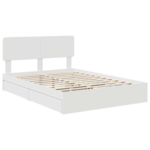 vidaXL Storage Bed with Headboard White 160 x 200 cm Engineered Wood