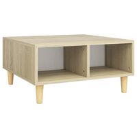vidaXL Coffee Table White and Sonoma Oak 60x60x30 cm Engineered Wood
