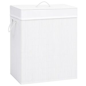 vidaXL Bamboo Laundry Basket White 83 L