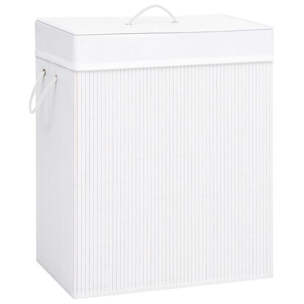 vidaXL Bamboo Laundry Basket White 83 L