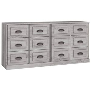 vidaXL Sideboards 2 pcs Grey Sonoma Engineered Wood