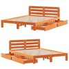 vidaXL Bed Frame without Mattress Wax Brown 150x200 cm King Size Solid Wood Pine