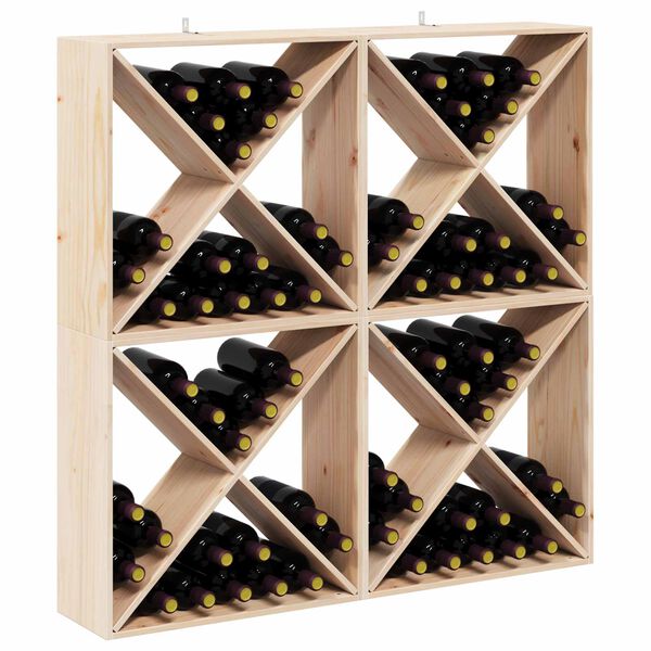 vidaXL Wine Rack 4 pcs Natural 62 x 25 x 62 cm Solid Pine Wood