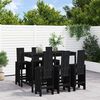 vidaXL 7 Piece Garden Bar Set Black Solid Wood Pine