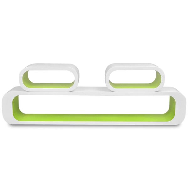 vidaXL Wall Cube Shelves 6 pcs Green and White