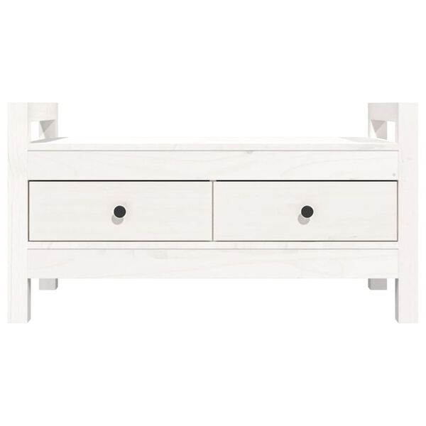 vidaXL Hall Bench White 80x40x43 cm Solid Wood Pine