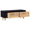 vidaXL Coffee Table Black 80x40x30 cm Engineered Wood&Solid Wood Pine