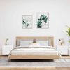 vidaXL Wall-mounted Bedside Cabinets with LED Lights 2 pcs White