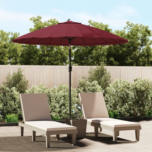 vidaXL Garden Parasol with Aluminium Pole 270 cm Bordeaux Red