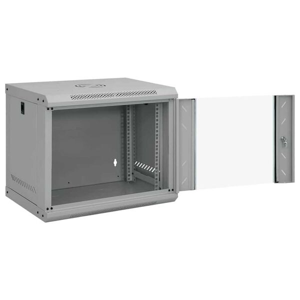vidaXL Network Cabinet with Storage Grey 53 x 45 x 45 cm Steel