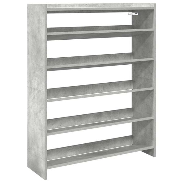 vidaXL Shoe Rack Concrete Grey 80x25x100 cm Engineered Wood