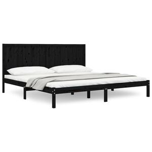 vidaXL Bed Frame without Mattress Black 200x200 cm Solid Wood Pine