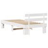 vidaXL Bed Frame with Headboard White 90 x 200 cm Solid Pine Wood