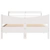 vidaXL Bed Frame with Headboard White 120x190 cm Small Double Solid Wood Pine