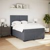 vidaXL Box Spring Bed with Mattress Dark Grey 140x190 cm Velvet
