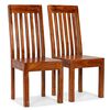 vidaXL Dining Chair | Set of 2 | Honey Brown | Solid Acacia wood | Standard Size