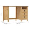 vidaXL Desk Hill with 3 Drawers 120x50x74 cm Solid Pine Wood