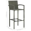 vidaXL 5 Piece Garden Bar Set Grey