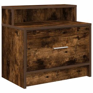vidaXL Bedside Cabinet with Drawer Smoked Oak 51x31x47 cm