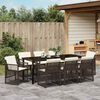 vidaXL Garden Dining Set 9 pcs Brown Poly Rattan
