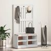 vidaXL Hall Tree SANDNES White 87x40x159.5 cm Solid Wood Pine