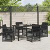 vidaXL Garden Dining Set 5 pcs Black Powder-Coated Steel