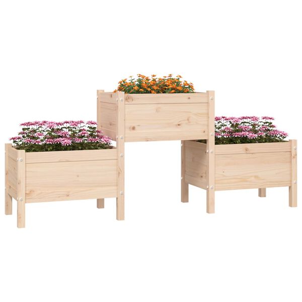 vidaXL Planter 178.5x44x75 cm Solid Wood Pine