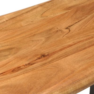 vidaXL Live Edge Bench 110 cm Solid Acacia Wood and Steel
