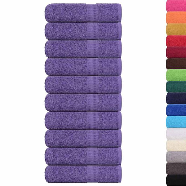 vidaXL Shower Towels "FROGN" 10 pcs Purple 70x140 cm 360 gsm